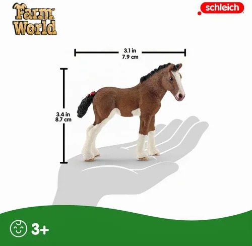 Vista 3 de Schleich Farm World - Figura de juguete Clydesdale Foal - Niños a partir