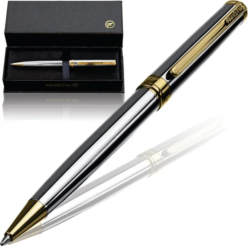Vista 10 de FANSTIK Bolígrafo de lujo negro y dorado, juego de regalo elegante para mujeres, chapado en oro real de 24 quilates, juego de regalo profesional