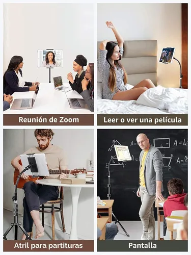 Vista 7 de elitehood Soporte de trípode de metal para iPad y soporte ajustable de 72 pulgadas con cuello de cisne para tableta, soporte de piso de aluminio