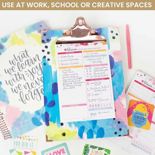 Vista 2 de bloom daily planners Portapapeles tamaño carta – Estándar A4 (9 pulgadas de ancho x 12.5 pulgadas de alto) bonito tablero decorativo para Abstracto
