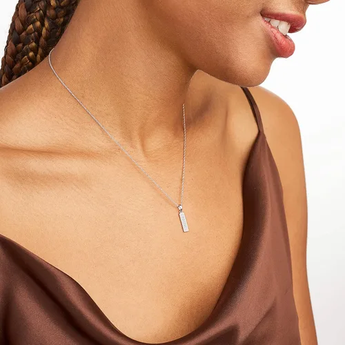 Vista 2 de Collar con colgante de barra de plata de ley Ellie Byrd extensor 16 2