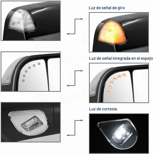 Vista 3 de Sanooer - Espejos de remolque para Dodge Ram 1500 y 2500 3500 negro PX8 09-18