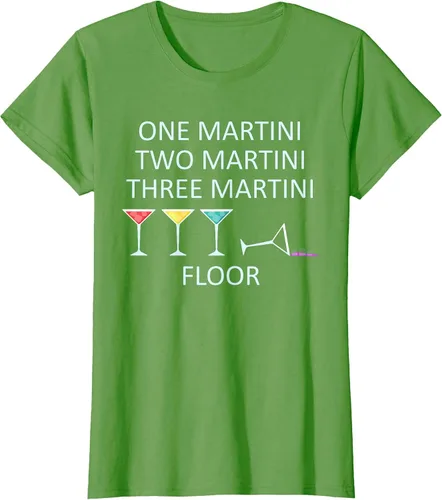 Vista 40 de Funny Bartender One Two Three Martini Floor Cocktail T-Shirt Asphalt Grey