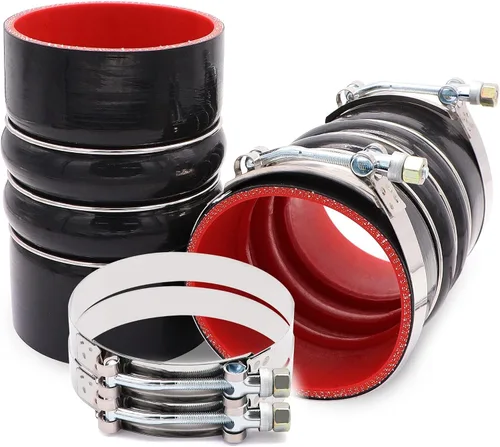 Vista 11 de Codo de 45 grados de 2 a 2.5 pulgadas, manguera de acoplador de 4 capas reforzada de silicona para turbo/intercooler/tubería de admisión, ID de 2 a