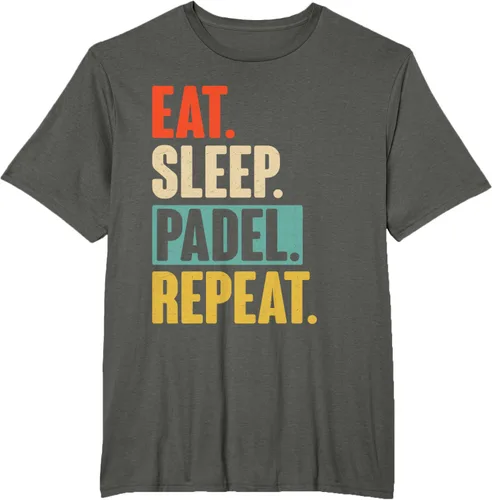 Vista 8 de Eat Sleep Padel Repeat - Camiseta de pádel retro vintage, Negro