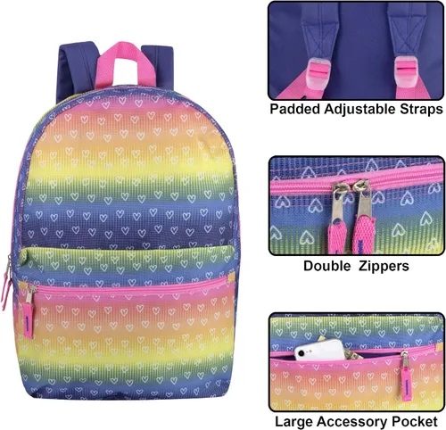 Vista 2 de Paquete de 24 mochilas al por mayor impresas de 17 pulgadas para niños, mochilas al por mayor para niños y niñas, Paquete Groovy Girls, M