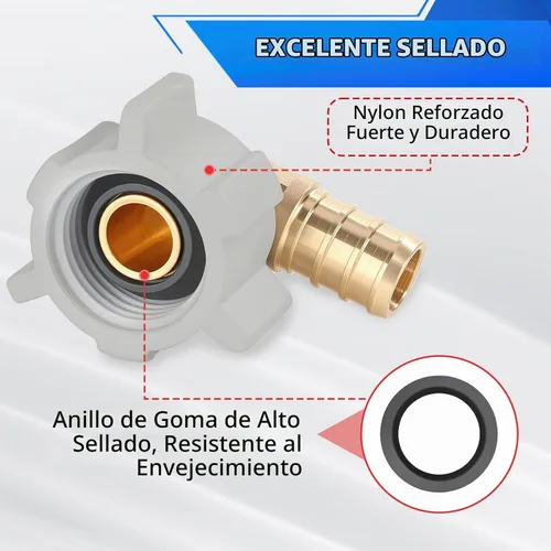Vista 4 de Codo giratorio NPT hembra de 1/2 pulgada Pex × 1/2 pulgada sin plomo, compatible con PEX-B, paquete de 2