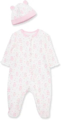 Vista 14 de Little Me Baby Girls 100% Cotton Footie and Cap Set, Preemie to 12 Months Conejitos para bebés