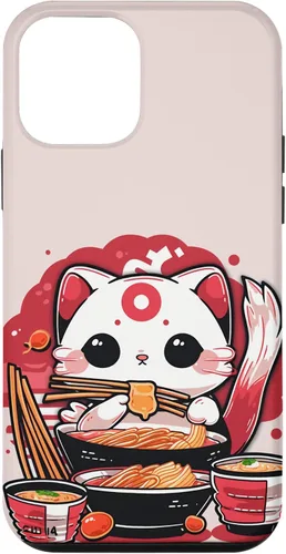 Vista 16 de iPhone 16 Japanese Cat Eating Ramen Cute Kawaii Cat Case