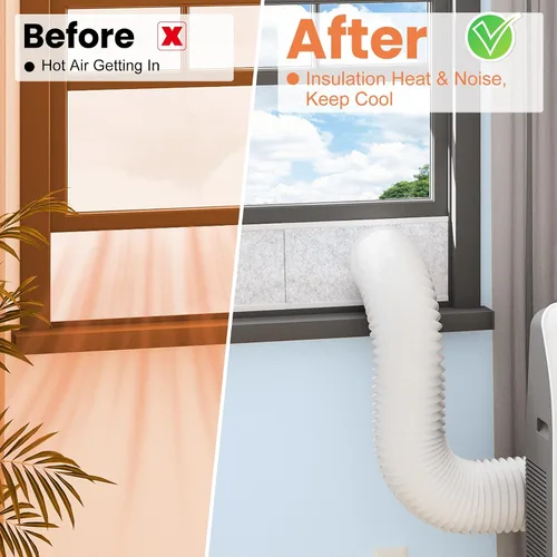 Vista 3 de GCGOODS Kit de sellado de ventana de aire acondicionado portátil con paneles de espuma aislados, kit de Ven de ventana de CA ajustable con protector