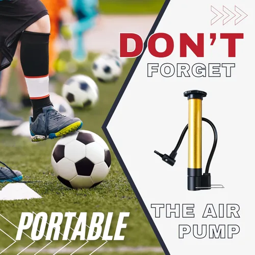 Vista 3 de Inflador de bolas con agujas humedecidas. Fácil de operar y apto para niños. Baloncesto, fútbol, fútbol y mucho más. Funda metálica duradera.