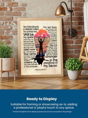 Vista 4 de Hillsong United Song Lyric - Póster de adoración de 11 x 14 pulgadas para el hogar, oficina, iglesia y habitación, sin marco