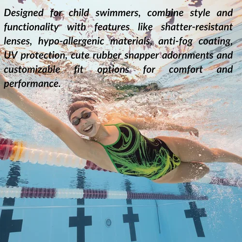 Vista 4 de Sporti Gafas de natación unisex para niños, gafas de natación para niños, seguridad para piscina, playa, protección UV antiniebla, varios diseños