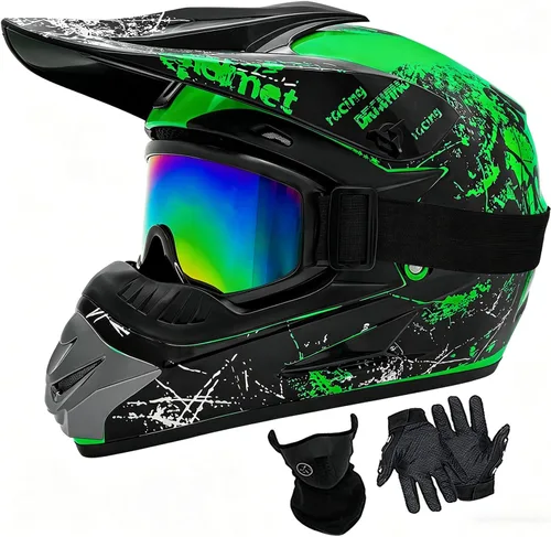 Vista 11 de Cascos de Dirt Bike para Jóvenes de Moda para Niños, Motocross, Motocicleta, BMX, ATV, Todoterreno, Cuatro Ruedas, Cascos Integrales para Bicicleta