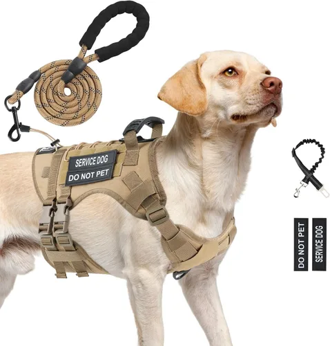 Vista 20 de Arnés táctico sin tirones para perro, tamaño pequeño, chaleco para perro de Negro