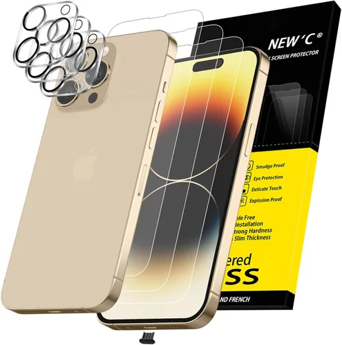 Vista 11 de NEW'C 3x Protector de privacidad para pantalla de iPhone 13 (15,49 cm) + 3x Protector de lente de cámara, protección del sensor, película de vidrio