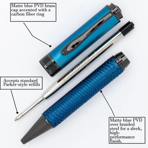 Vista 4 de Monteverde USA Innova Formula M Blue Bolígrafo Elegante instrumento de escritura con recambio estilo Parker Azul