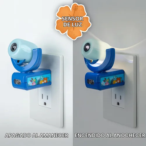 Vista 3 de Projectables Disney Lilo y Stitch - Luz nocturna LED para niños con proyector, enchufable, del atardecer al amanecer, certificada UL, ideal