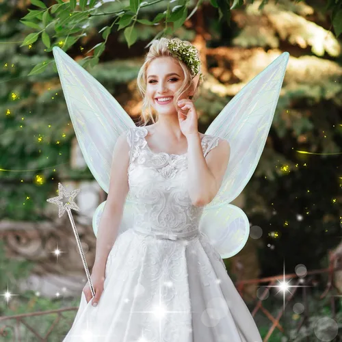 Vista 4 de Fairy Wings, Fairy Wings for Adults Women Girls, Butterfly Wings for Women for Halloween Cosplay