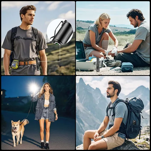 Vista 7 de JAY-PARK Flashlight Rechargeable 10000 Lumens, LED Flashlights High Lumens with 10800mAh Battery and LCD Power Display, Zoomable, 5 Lighting Modes