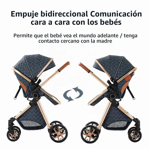 Vista 6 de Cochecito de bebé 2 en 1 con función de cochecito, plegable, portátil, cómodo, para bebés de 0 a 36 meses (negro)