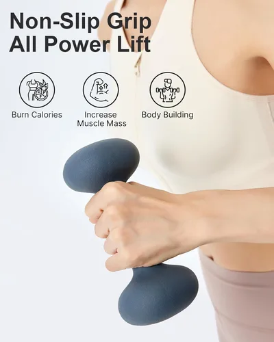 Vista 5 de YOTTOY Juego de mancuernas de 2, pesas de mano de 2-15 libras para mujeres, pesas de mano antideslizantes para gimnasio en casa, entrenamiento
