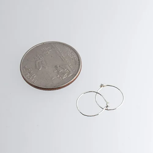 Vista 41 de Aretes de plata de ley abiertos para cartílago, tragus, delgados, calibre 22