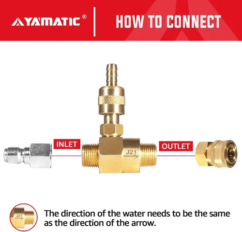 Vista 4 de YAMATIC Kit de inyector químico ajustable, kit de inyector aguas abajo para lavadora a presión, conectores de 3/8 pulgadas, inyector de jabón