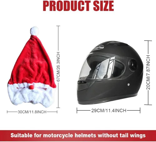Vista 2 de Cubierta de casco de motocicleta de Papá Noel de Navidad, cubierta de casco de Natividad, accesorio de sombrero de Papá Noel de Navidad para hombres