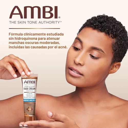Vista 2 de Ambi Even & Clear Fade Cream, sin hidroquinona, tratamiento de hiperpigmentación, corrector de manchas oscuras, resultados en tan solo 4 semanas