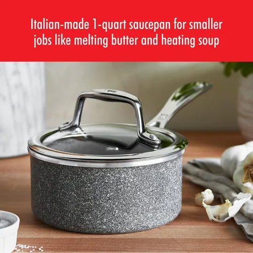 Vista 3 de ZWILLING Vitale - Sartén antiadherente de 1 cuarto de galón con tapa, utensilios de cocina de aluminio, sartén para cocinar todos los días