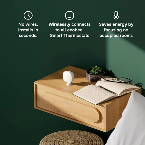 Vista 2 de ecobee SmartSensor - Paquete de 2 sensores de temperatura y ocupación