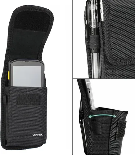 Vista 3 de TC53 TC58 TC21 TC26 Funda de escáner, funda de transporte resistente, soporte con clip de metal y trabillas para cinturón compatible con EDA50 EDA51