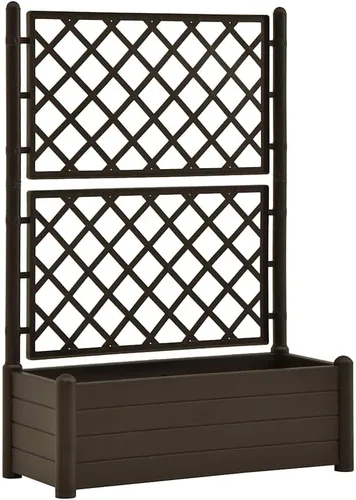 Vista 16 de vidaXL Cama de jardín elevada, jardinera con enrejado, cama de jardín elevada para plantas vegetales de escalada en interiores y exteriores, maceta