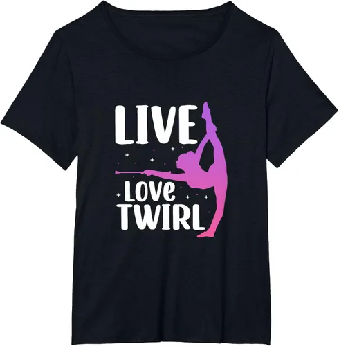 Vista 25 de Camiseta Twirl Baton Twirling Twirler Majorettes, Negro
