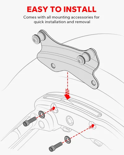 Vista 5 de Amazicha Kit de herramientas de acoplamiento de 4 puntos, 4 cubiertas de hardware de acoplamiento compatibles con Harley Davidson Touring Street