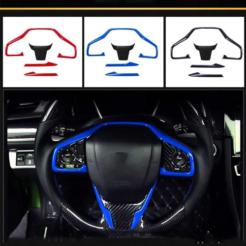 Vista 2 de Para Honda 10th Civic 2016 ~ 2021, juego completo de paneles de instrumentos para interiores de automóvil, panel de instrumentos decorativo, consola