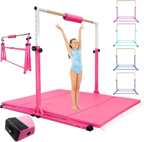 Vista 12 de Seliyoo Gymnastics Bar for Kids Teenagers Ages 3-18 Azul-Mat