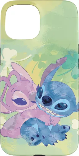 Vista 6 de Disney Stich and Angel Shamrock - Carcasa para iPhone 17, color verde