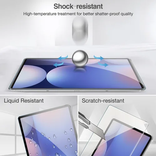 Vista 5 de ProCase 1 protector de pantalla para Galaxy Tab S10 Plus 2024/Tab S9 FE Plus/S9 Plus/S8 Plus/S7 FE/S7 Plus 12.4 pulgadas 2023, protector de película