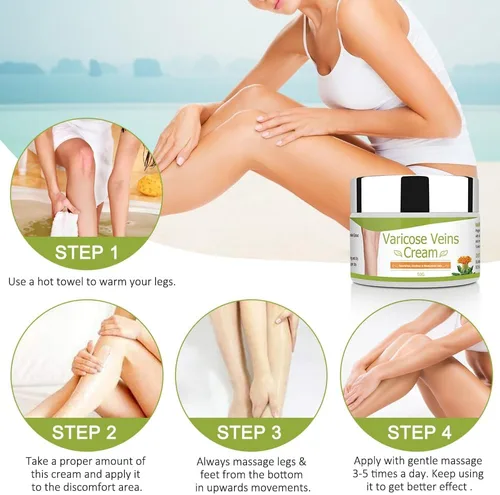 Vista 5 de Crema para venas varicosas, crema corporal, crema natural y pura para venas varicosas para piernas elimina las venas varicosas y las arañas