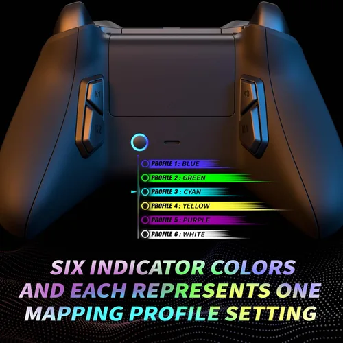 Vista 6 de eXtremeRate Victor S Remap Kit for Xbox One SX Controller, 6 Profiles & Black Redesigned Back Shell & Side Rails & 4 Back Buttons for Xbox One SX