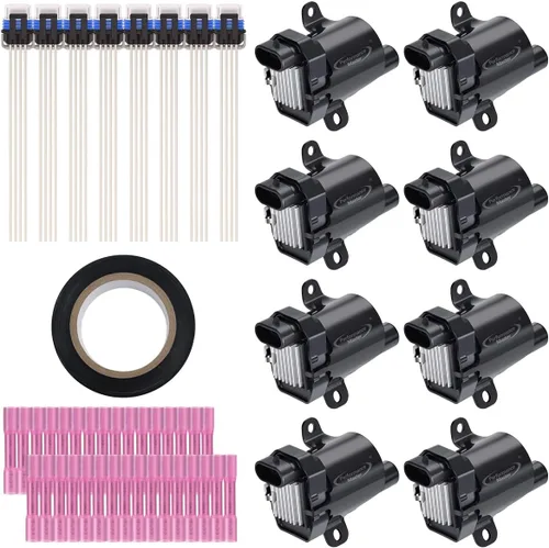 Vista 21 de Juego de 4 bobinas de encendido y arnés de cableado con conector pigtail compatible con Accord Odyssey Acura Saturn 3.0L 3.2L 3.5L V6 C1221 UF242