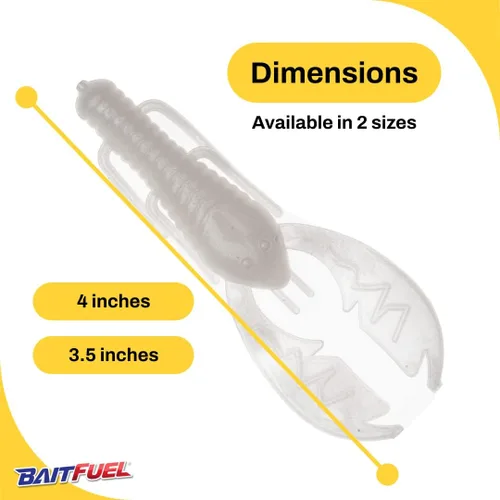 Vista 2 de BAITFUEL Paca Slim Infused with Supercharged X55 Formula Gel: Fish Scent Technology with Powerful Attractants 4-Inch, Pearl, 2-Pack