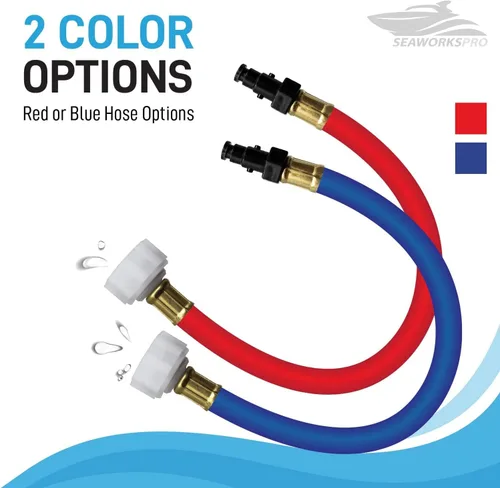 Vista 5 de Kit adaptador de manguera de descarga para Yamaha Waverunner Jet Ski PWC, rojo