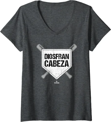 Vista 3 de Womens Homeplate Gameday Diosfran Cabeza Prospect Baseball Fan Gear V-Neck T-Shirt