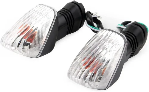 Vista 6 de FSFY - 1 par de luces indicadoras de señal de giro trasera de motocicleta, lente blanca para Kawasaki Ninja ZX-6R ZX-6RR 600 636 Z750S KLE 500/650