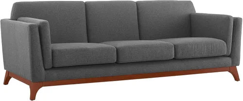 Vista 6 de Modway Chance Mid-Century - Sofá tapizado de tela en color blanco