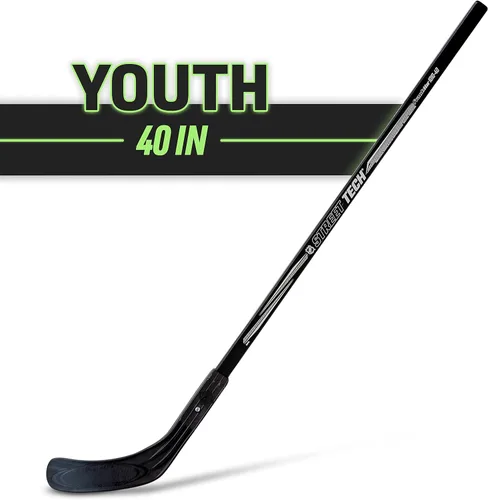 Vista 2 de Franklin Sports NHL para niños principiantes de hockey callejero + palos de portero - Palos de hockey para jóvenes + juniors - Para diestros + zurdos