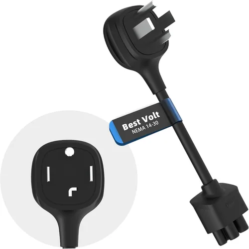 Vista 8 de Adaptador premium para cargador móvil Tesla Gen 2 Conecte a una toma de corriente de 240 V Carga de 12 amperios 10 pulgadas de longitud